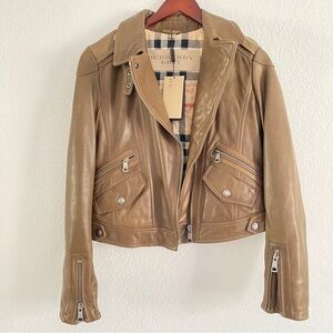 Burberry brown Moto leather jacket